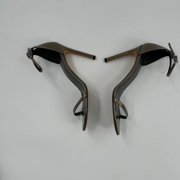 Stuart Weitzman Iconic Nudistsong Ankle Metallic Leather Strappy High Heel Sanda - Picture 3 of 10